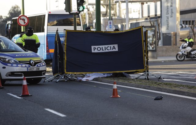 Motorista fallecido al chocar contra un semáforo en la avenida Doctor Fedriani d