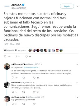 Los pagos online de Abanca siguen sin funcionar y crece el malestar de los usuar