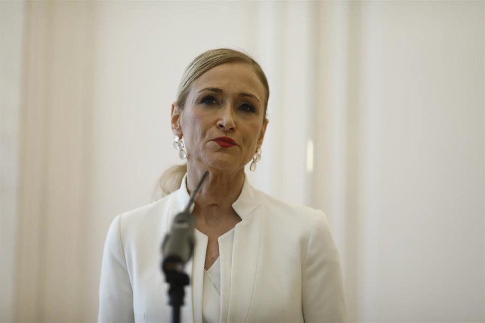 Rueda de prensa de Cristina Cifuentes en la que ha anunciado su dimisión