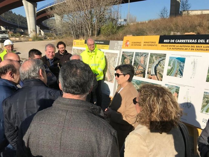 Teresa Cunillera en la obra de conexión de A-2 y AP-7 en Castellbisbal y Sant An