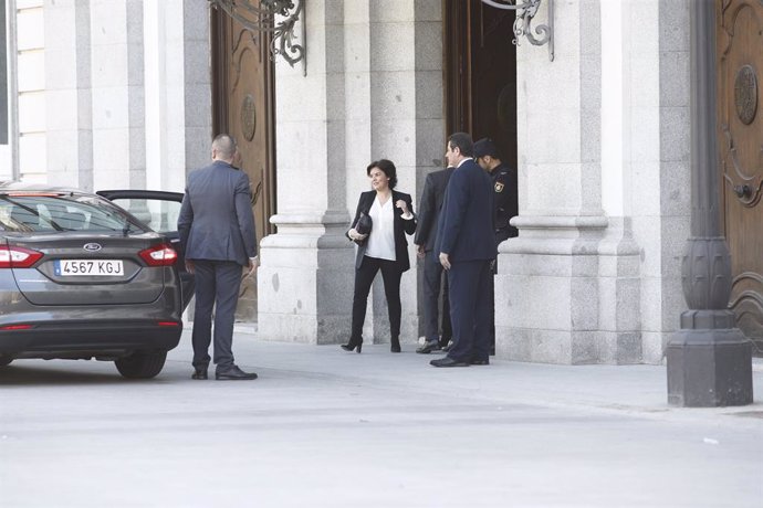 Soraya Saénz de Santamaría surt del Tribunal Suprem després de testificar en el 