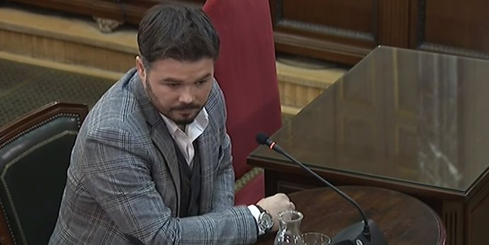 Gabriel Rufián declara com a testimoni en el judici pel procés