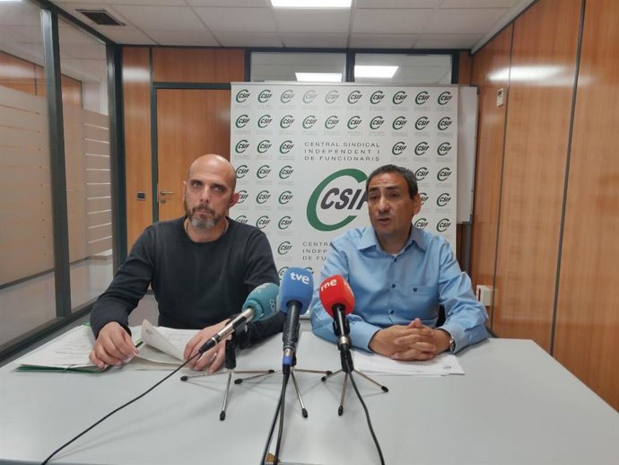 Los sindicalistas de Csif Alberto Gómez y Juan Luis Escudero