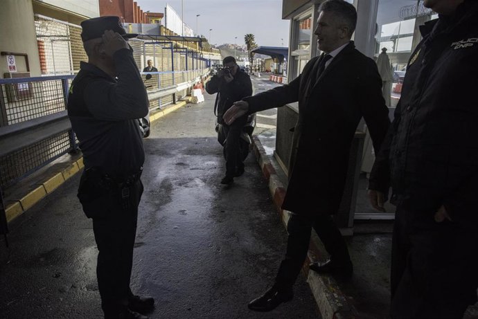 Fernando Grande-Marlaska, en su reciente visita la frontera de El Tarajal en Ceu