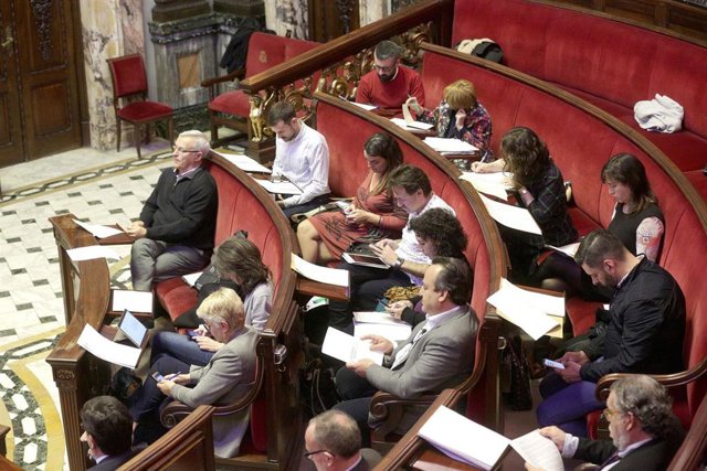 Miembros del Govern de La Nau en el pleno del Ayuntamiento de València