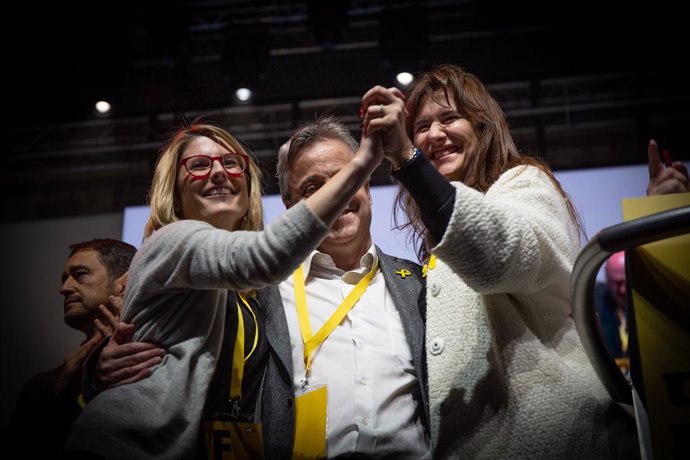 Quim Torra, Carles Puigdemont i Jordi Snchez clausuren el congrés de la Crida 