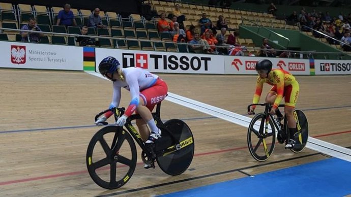 La ciclista española Tania Calvo, en el Mundial de 2019