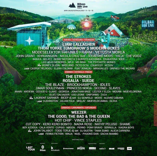 Bilbao BBK Live 2019 desvela su cartel por días e incorpora a Liam Gallagher y T