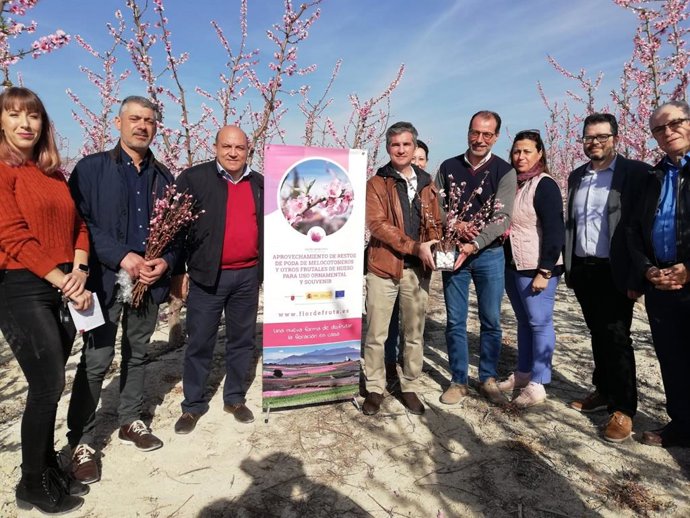 Las ramas de frutales de hueso se transforman en elementos ornamentales,  un pro