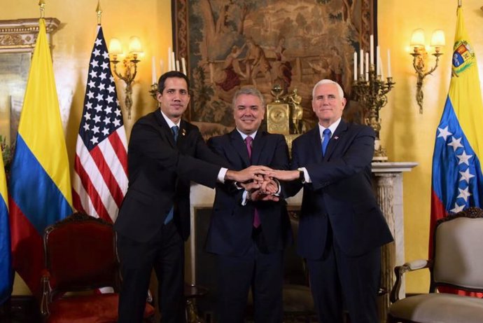 Juan Guaidó, Iván Duque y Mike Pence