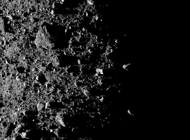 El polo norte del asteroide Bennu, a 12 centímetros por píxel