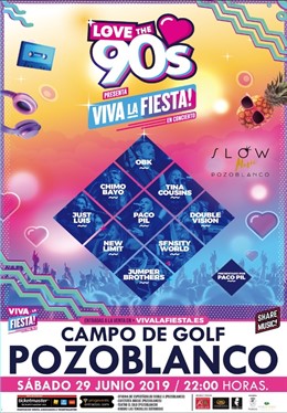 Cartel de 'Love the 90's' en el 'Slow Music' de Pozoblanco