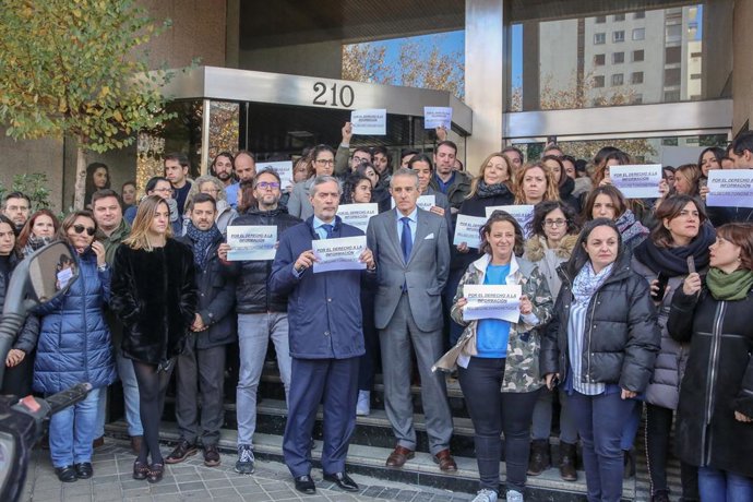 Concentració en Europa Press Madrid en suport a la Delegació de Balears després 
