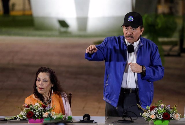 Nicaraguan President Daniel Ortega speaks during the opening ceremony of a highw