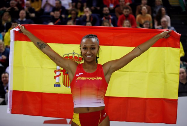 Ana Peleteiro, campeona de triple salto en el Europeo de pista cubierta de Glasg