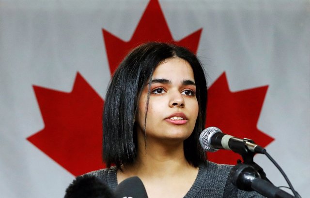 La joven Rahaf Mohamed en Canadá