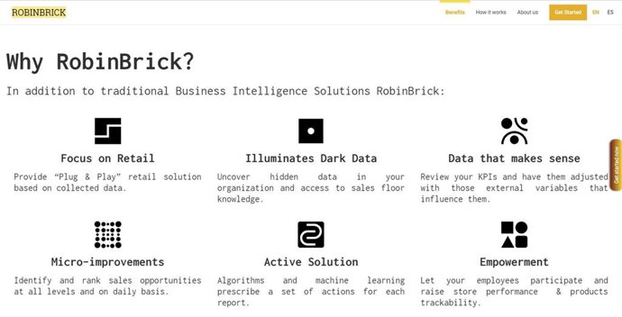 Web de la startup Robinbrick