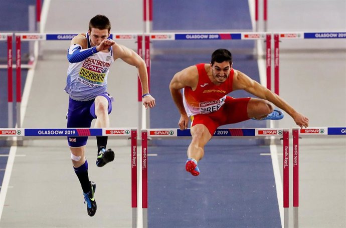 El atleta español Jorge Ureña, campeón de Europa de heptatlón bajo techo
