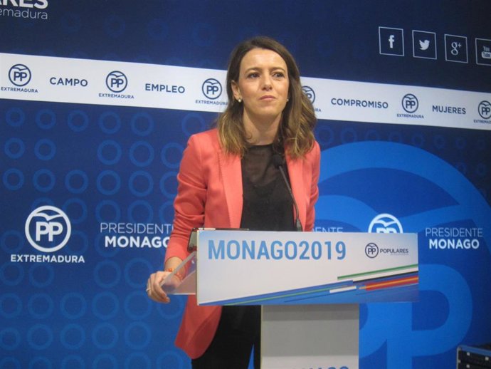 La portavoz del PP de Extremadura, Gema Cortés