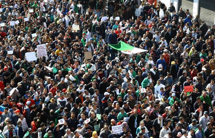 Manifestación en Argelia contra el presidente, Abdelaziz Buteflika