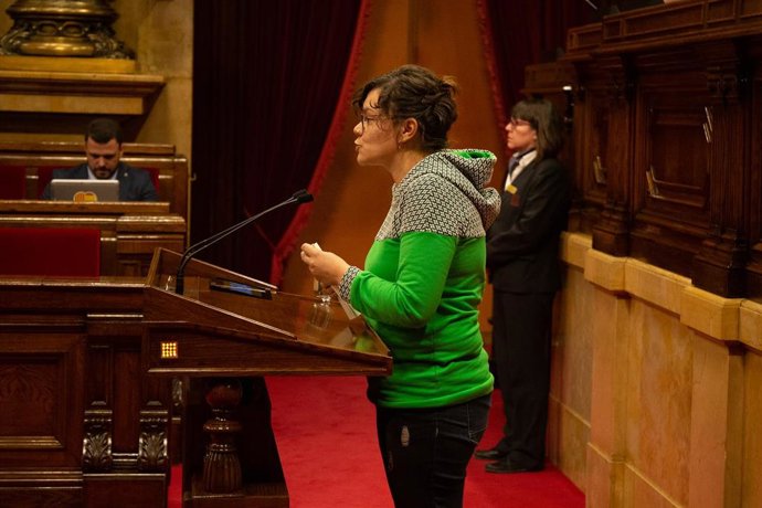 La diputada de la CUP Natlia Snchez en una imagen de archivo del pleno del Par