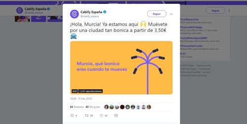 Imagen del mensaje de Twitter colgado por la compañía