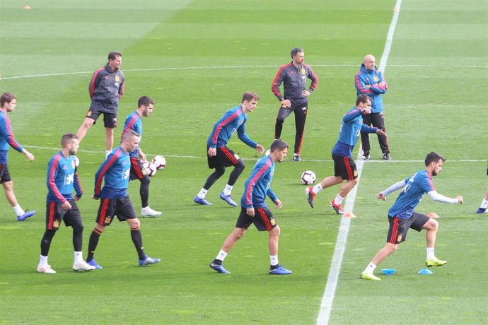 Entrenamiento de la selección española en la Ciudad del Fútbol de Las Rozas (Mad