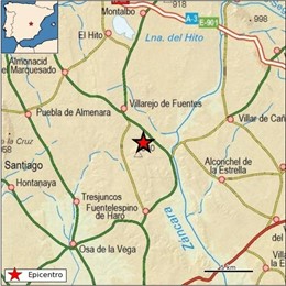 Registrado un terremoto de magnitud 2,5 en Villarejo de Fuentes (Cuenca), a 15 k