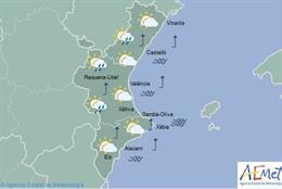 Lluvias débiles este miércoles y máximas en ascenso este miércoles en la Comunit