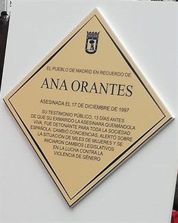 PSOE reprocha a Ahora Madrid no haber puesto placa de la "valiente" Ana Orantes 
