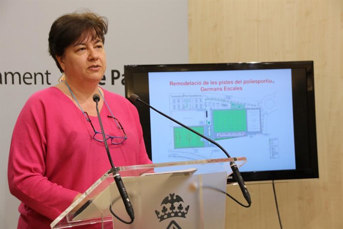 Cort construir un camp de rugbi amb llums LED en el poliesportiu Germans Esca