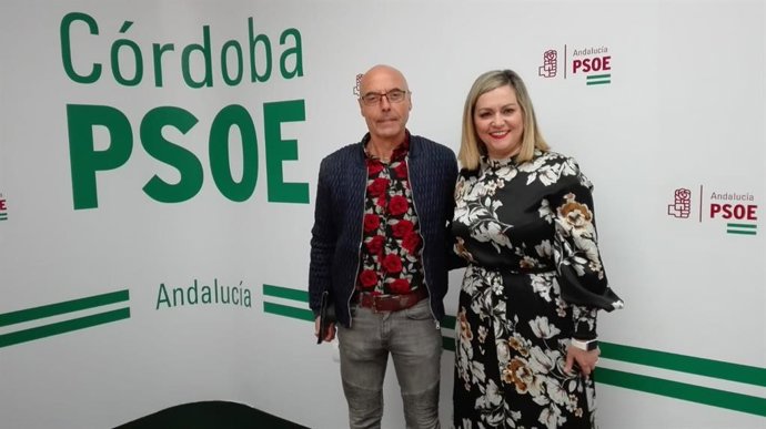 Hurtado y Serrano en la sede del PSOE de Córdoba