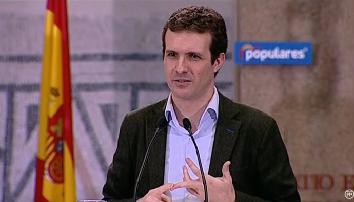 Pablo Casado en la presentación de los candidatos de la zona este de la Comunida