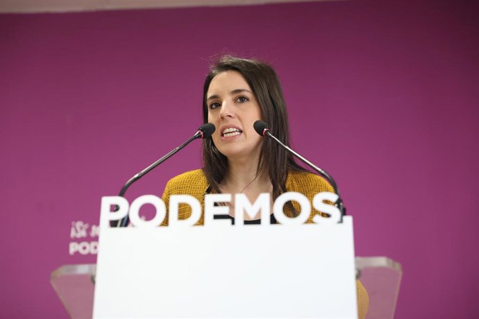 Declaraciones de la portavoz de Unidos Podemos en el Congreso, Irene Montero, tr