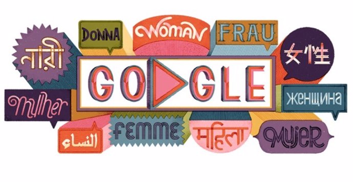 Google dedica su 'doodle' de hoy a las mujeres en todos los idiomas