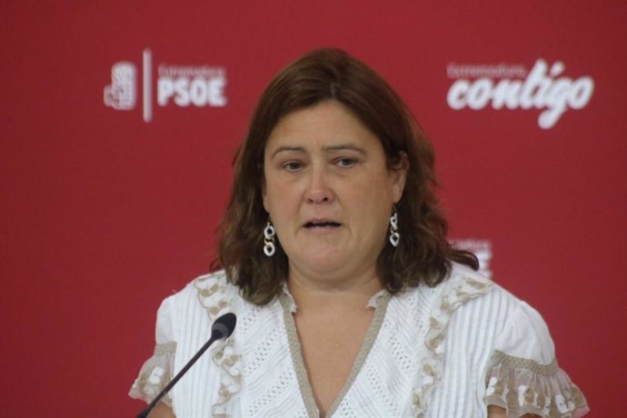 La diputada del PSOE María Teresa Macías en rueda de prensa