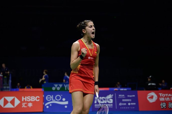 Carolina Marín, durant el Campionat del Món de bdminton