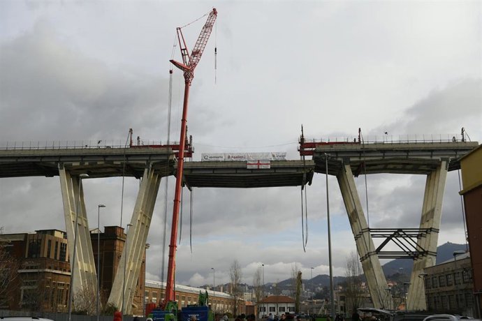 Demolition of Morandi Bridge in Genoa