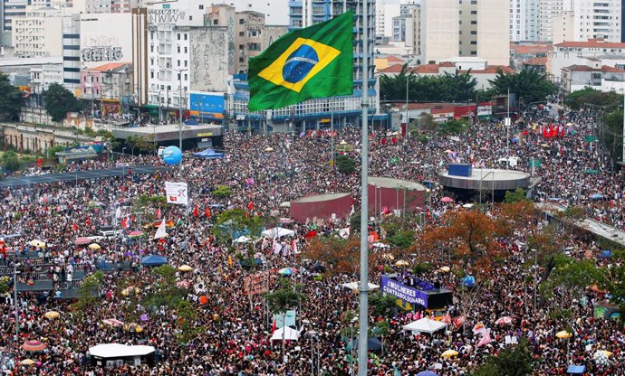Maifestación en Sao Paulo contra Jair Bolsonaro