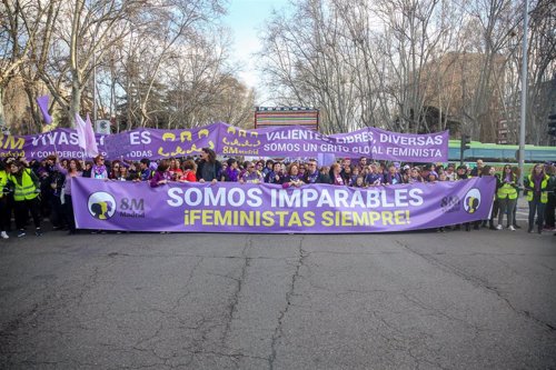 Concentraciones en Madrid previas a la manifestación feminista