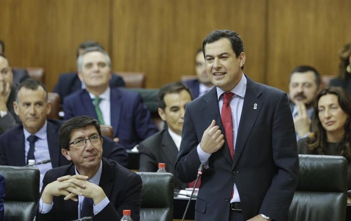 Sesión de control en la segunda jornada del Pleno del Parlamento andaluz