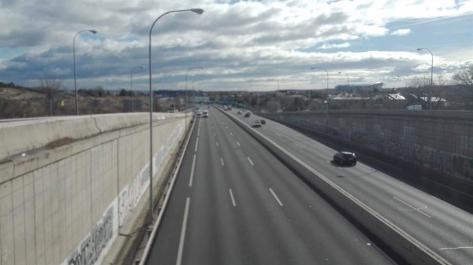 Carretera M-40 tras la movilización de los taxistas