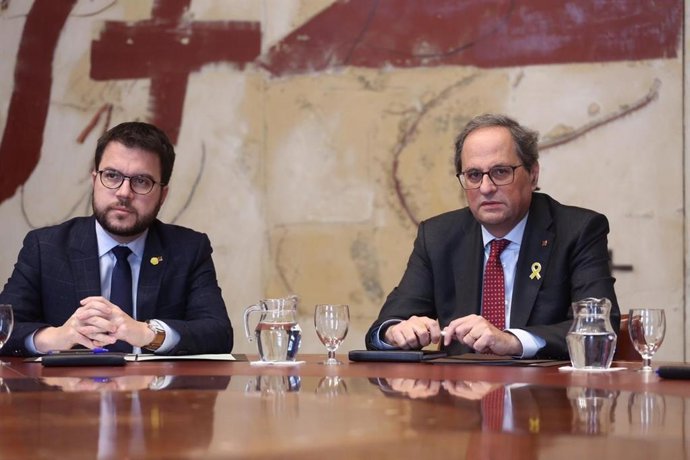 Pere Aragons (vicepresidente de la Generalitat) Quim Torra (presidente)