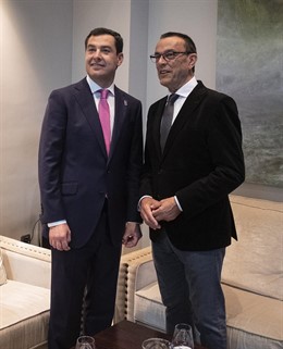 Huelva.- Caraballo recibe a Moreno en su primera visita a Huelva como presidente