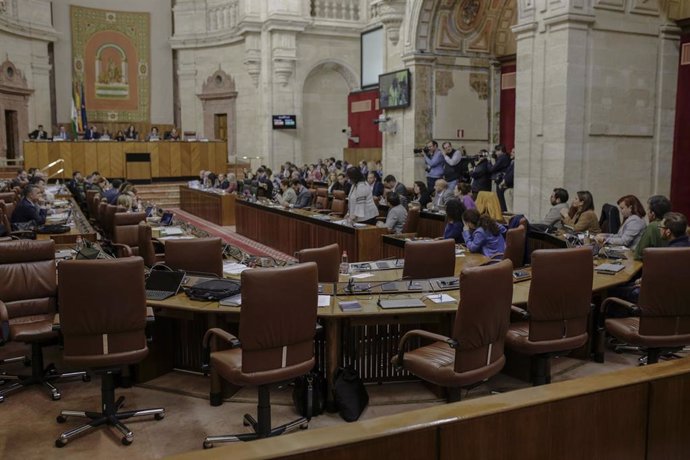 Sesión de control en la segunda jornada del Pleno del Parlamento andaluz