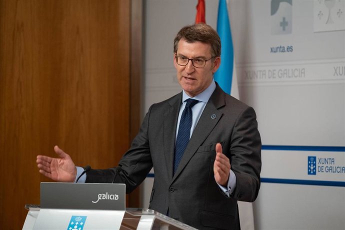 Alberto Núñez Feijóo, presidente de la Xunta, en el Consello
