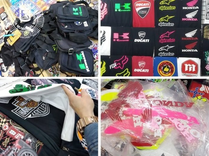 Sucesos.- Requisados 7.626 artículos falsos en la Feria de la Moto de Madrid