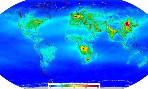 Los puntos negros de la contaminación global por dióxido de nitrógeno
