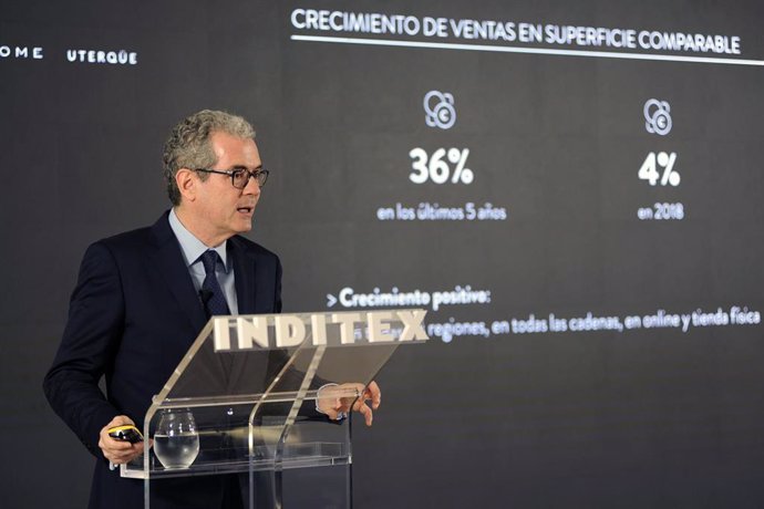 Comparecencia en A Coruña del presidente de Inditex, Pablo Isla, sobre los resul