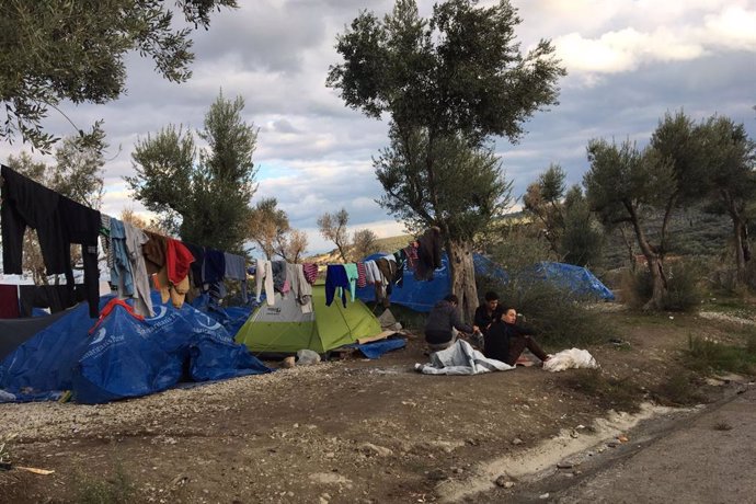 Campo de refugiados en Moria, Lesbos. 